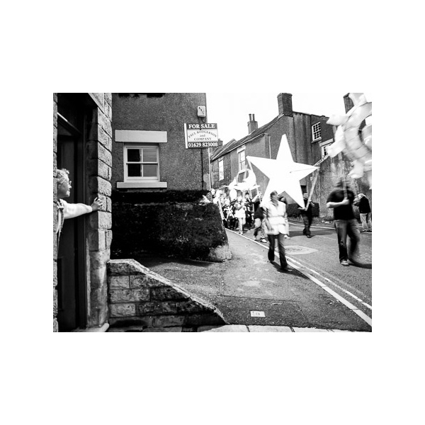 Watching Community Procession, Wirksworth Festival.